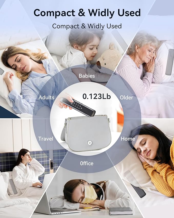 Bone Conduction Under Pillow Speaker Blutooth for Sleeping - Intuitive Glow-Guide, 3 Timers, 6 Soothing Sounds, White Noise Sound Machine for Adult, Kids, Side Sleeper, Podcasts & Audiobooks