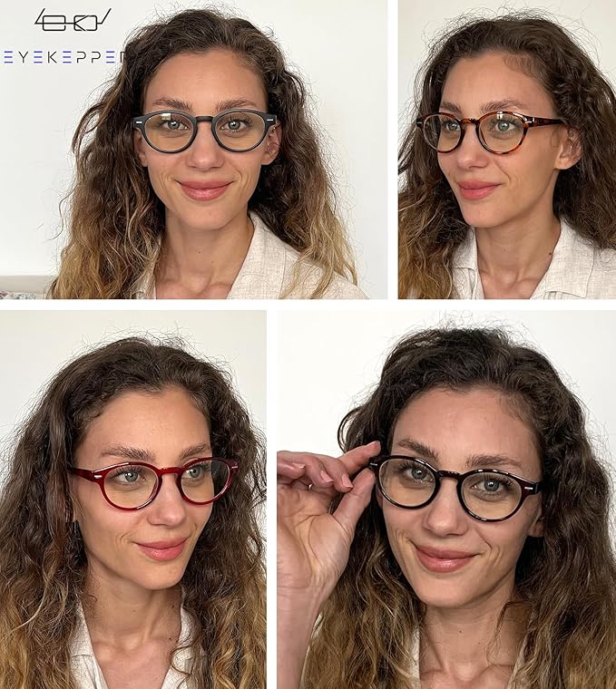 Eyekepper 10-Pack Blue Light Blocking Glasses for Women Computer Eyeglasses Ladies +0.00