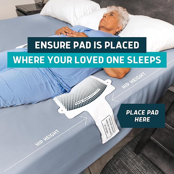 Lunderg Early Alert Bed Alarm for Elderly Adults - Wireless Sensor Pad & Pager - with Pre-Alert Smart Technology - Safety Bed Alarms and Fall Prevention for Elderly and Dementia Patients (Pack of 2)