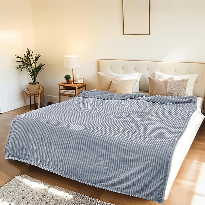 Electric Heated Blanket Full Size 72"x84" with Cozy Flannel, 6 Heat Settings & 10 Hours Auto Off, Soft & Cozy Warming Throw for Home, Office, or Bed, Machine Washable, Grey