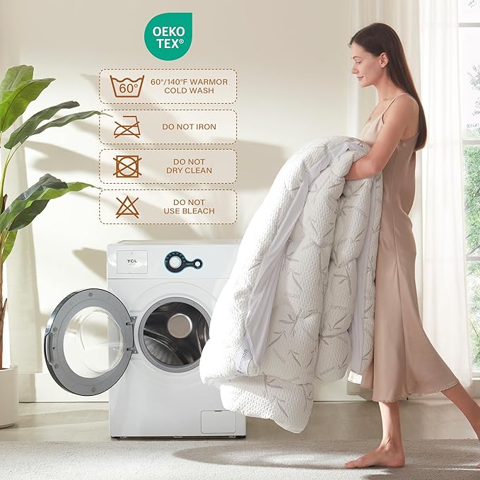 100% Waterproof King Size Mattress Topper, Thick Pillow Top Mattress Pad,Up to 21 Inch Deep Pocket,Soft Breathable Mattress Pad for Back Pain, Protector Cover(White)