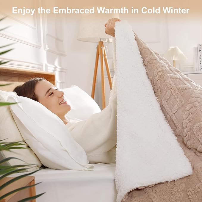 Heated Blanket Queen Size Electric Blanket - 84"x90" Washable Dual Control Heated Blankets for Bed with Fast Heating & Overheat Protection, 5 Heating Levels and 10 Hours Auto-off, Great Gifts (Beige)