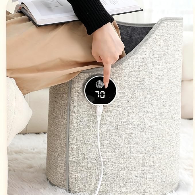 Electric Under Desk Heater with Blanket,8-Speed Adjustable Portable Folding Electric Heating Foot Warmer,Office Leg Heater Under Desk Winter,Quiet Personal Small Space Heater for Legs (Gray,8 Levels)