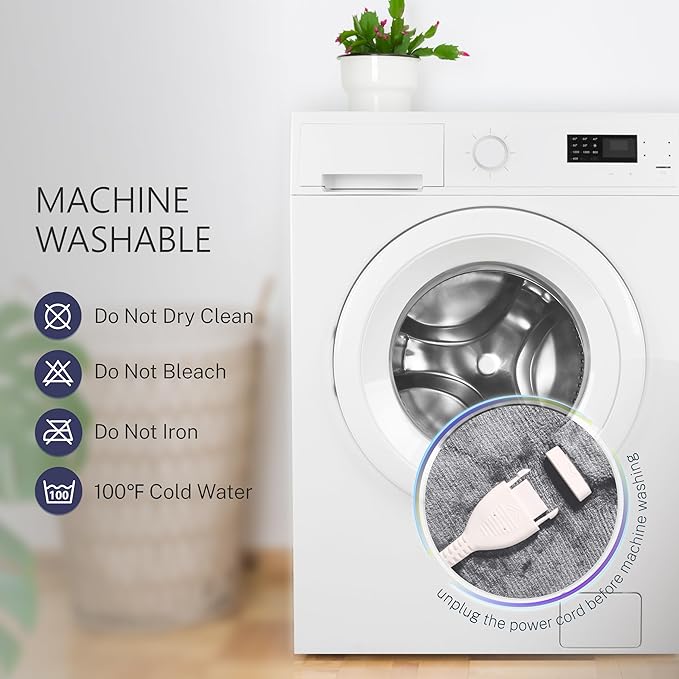 Electric Blanket Twin 62"x84" Heated Electric Blankets 10 Heating Levels 12 Time Settings 8 Hours Auto Off Fast Heating and Overheat Protection ETL Certified Machine Washable,Light Blue