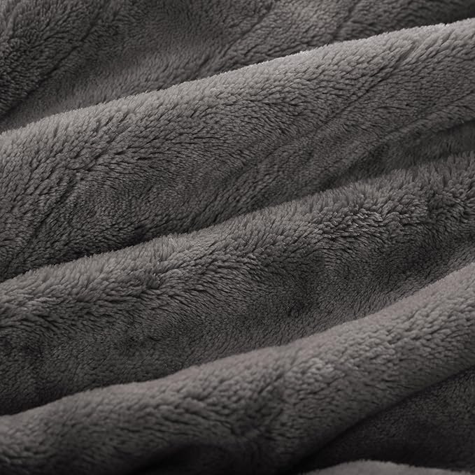 Electric Heated Blanket Full Size 72"x84",Fast Heating Throw, Soft Plush Microplush for Bed & Couch, 10 Hours Auto Off & 5 Heating Levels, Machine Washable, Gifts for Grandma & Family-Light Gray