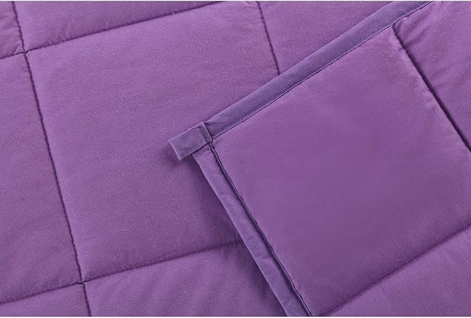 TONGDADA Kids Weighted Blanket | 40''x60'',5lbs | for Child Between 40-62 lbs | Premium Cotton Material with Glass Beads | Purple