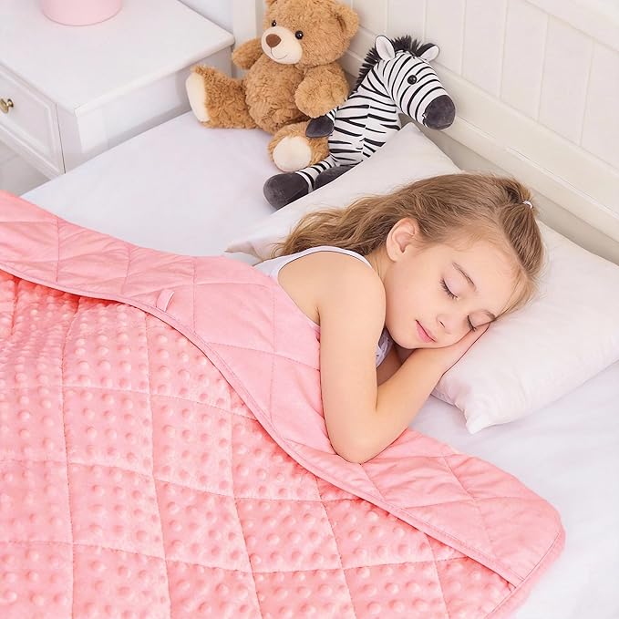 yescool Rose Pink Weighted Blanket, 3 lb Small Weighted Throw Blankets Washable Heavy Blankets, 36 x 48 inch Blanket Gifts for Boys Girls, Rose