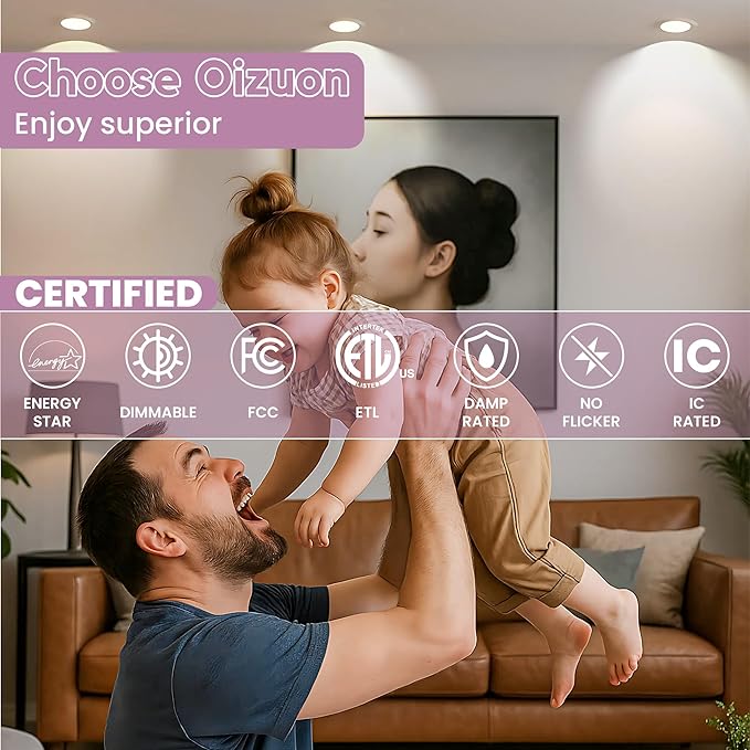 LED Recessed Lighting 6 Inch β 96 LED 5CCT 2700Kβ6500K Canless Wafer Downlight 16M Colors, Music Sync, Smart App & Voice Control, 1100 Lumens Dimmable RGBCW, Timer for Home & Kitchen β 6 Pack