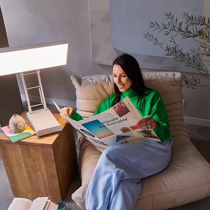 Northern Light Technologies NLT Adjustable Light Therapy Lamp - 10000 Lux Full Spectrum Light for Natural Mood and Energy Enhancement, Beige