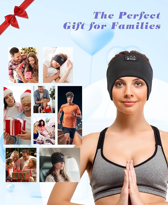 LOVE EYE Sleep Headphones Wireless Headband Headphones Bluetooth 5.4 for Side Sleeper Bluetooth Headband Earphones for Sports for tech Gadgets Gifts
