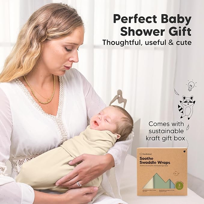 3-Pack Organic Baby Swaddle Sleep Sacks - Swaddles for Newborns, Infant 0-3 Months, Baby Girls, Boys, Soft & Snug Newborn Sleep Sack, Nursery Swaddling Blankets (Slate, OS)
