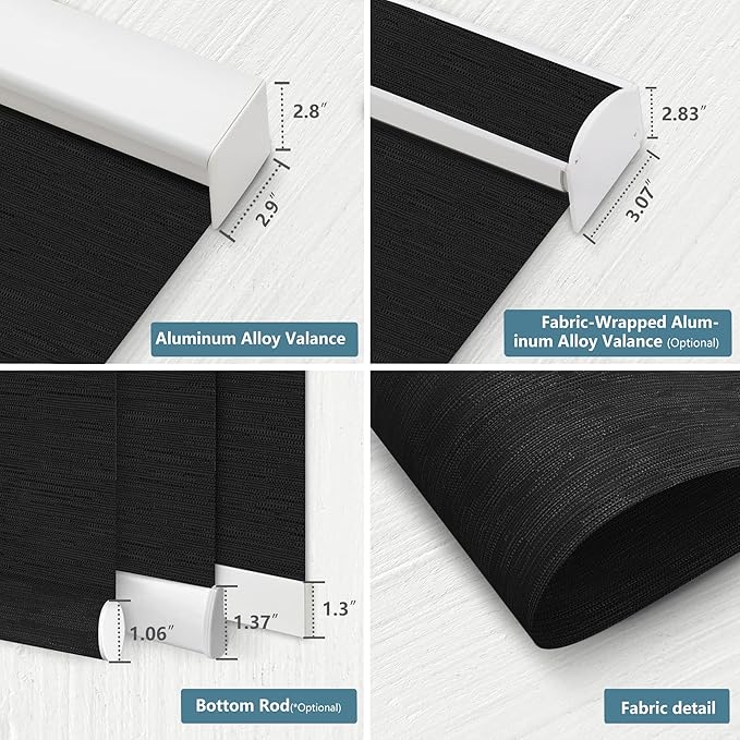 Bringnox Motorized Blinds with Remote,100% Blackout Smart Roller Blinds Compatible with Apple Homekit Google Home and Alexa Via HUB,and Customized (Treebark obsidian-28)