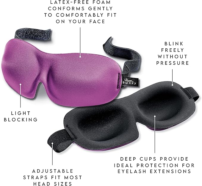 Bucky 40 Blinks No Pressure Printed Eye Mask for Travel & Sleep, Marble, One Size