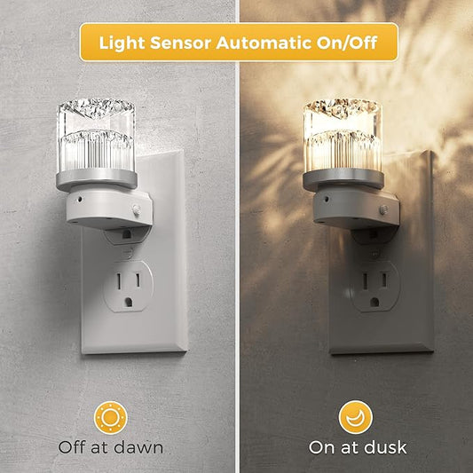 L LOHAS LED Night Light, Night Lights Plug into Wall with 10 Color Change RBG Nightlight Plug in Wall, Built in Dusk to Dawn Sensor for Hallway, Bathroom, Rooms