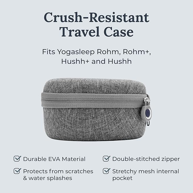 Yogasleep Hushh & Crush Resistant Travel Case, (2 Piece Set) Portable White Noise Sound Machine for Baby, 3 Soothing Natural Sounds, Noise Canceling for Sleep Aid, Office Privacy, & Meditation