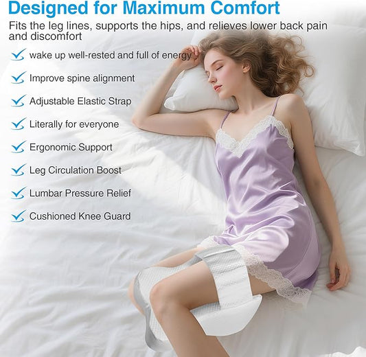 Knee Pillow for Side Sleepers, White