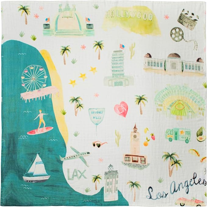 Loulou Lollipop Muslin Swaddle Blanket - Rayon, Swaddle, 18-24 M, Los Angeles