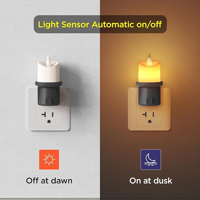2-in-1 Plug in Night Light (1 Pack) - Dual Mode: Sensor & Remote Control - Modern Farmhouse Black Candle Wall Sconce for Industrial Decor, Hallway, Halloween (Matte Black) (Black, 1 Pack)