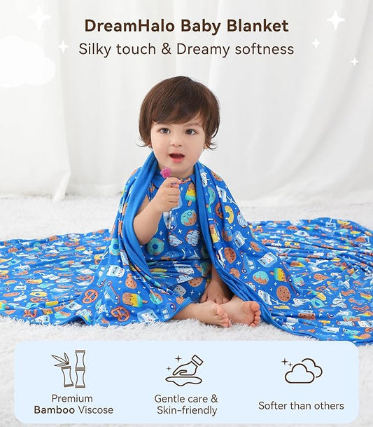 Premium Baby Blankets, Soft Viscose from Bamboo Blanket for Boys and Girls, Nursery Crib Bedding Quilt for Newborn and Toddler, Cooling for Hot Sleepers, 50'' x 50'' Cookies