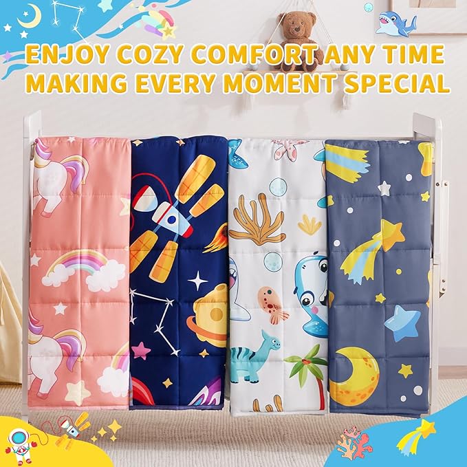 anfie Weighted Blanket Kids (40"x60" 5lbs), Weighted Blanket Cooling Blanket for Sleeping,Throw Size Breathable Blanket with Premium Glass Bead(Red Unicorn)