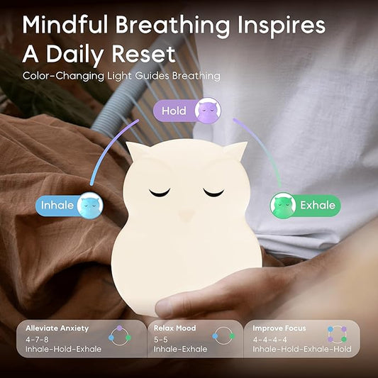 Breathing Pal 'Ollie'- Mindfulness Breathing Light, Guided Visual Meditation Breathing Light, Anxiety Relief Items for Calm Down Corner/Meditation/Sleep Aid for Adult&Kid