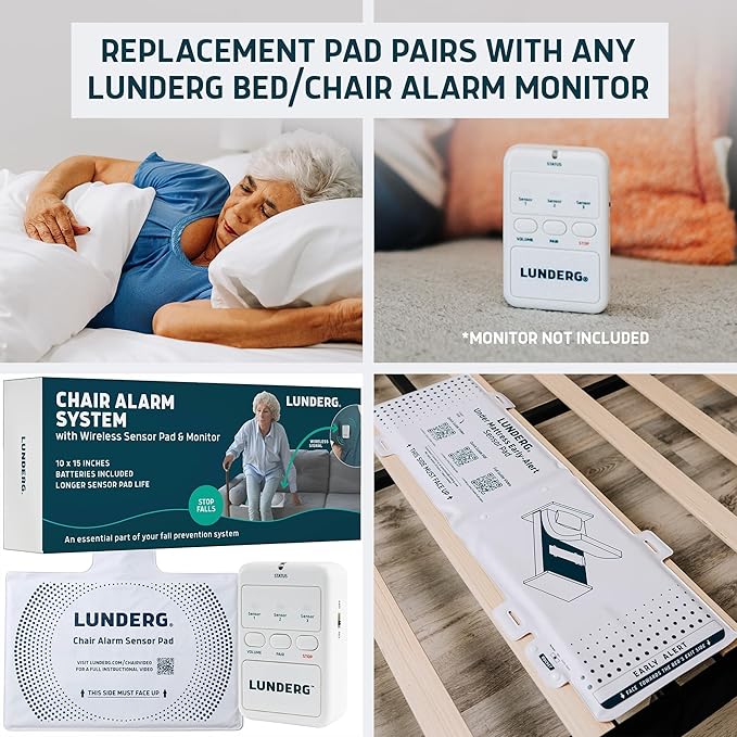 Lunderg Under Mattress Bed Alarm Pad - Pager NOT Included - Wireless Under Mattress Sensor Pad - Replacement or Extra Pad