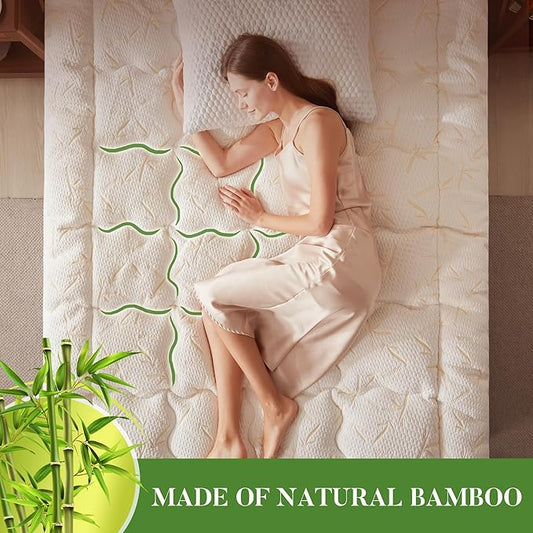 100% Waterproof Full Size Mattress Topper, Thick Pillow Top Mattress Pad,Up to 21 Inch Deep Pocket,Soft Breathable Mattress Pad for Back Pain, Protector Cover(Beige)