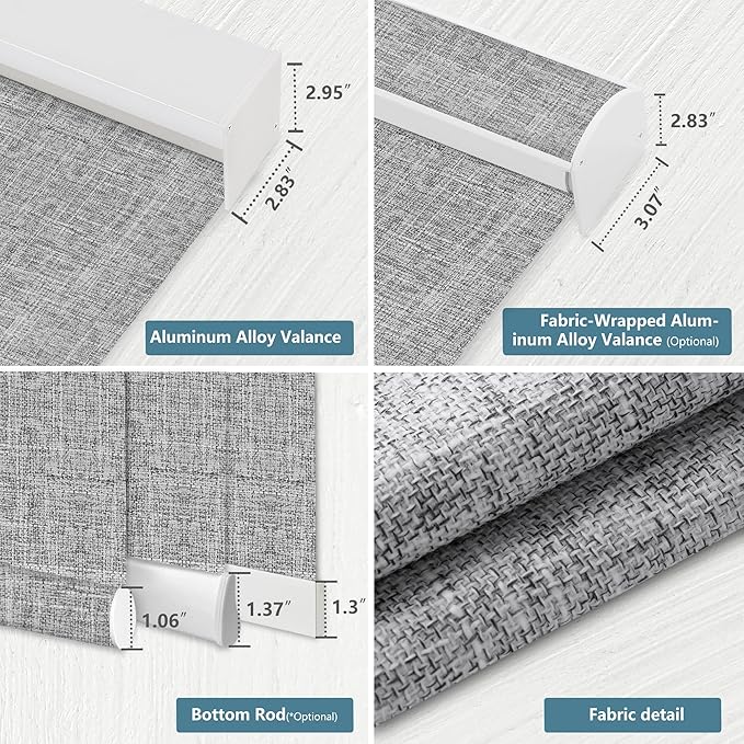Bringnox Motorized Blinds with Remote,100% Blackout Smart Roller Blinds Compatible with Apple Homekit Google Home and Alexa Via HUB,and Customized (Vigor Rock White -21)