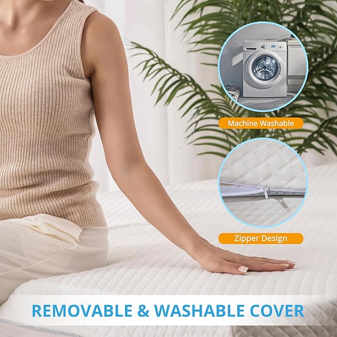 EGO Gel Memory Foam Mattress Topper, 3 Inch Cal King with Removable Breathable Soft Cover, Cooling Bed Topper for Comfort Body Support & Pressure Relief, CertiPUR-US Certified
