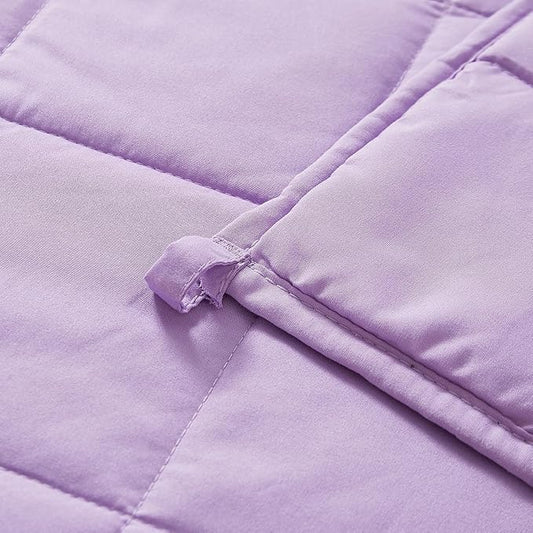 MOTRIP Soft Flannel Weighted Blanket with Sanded Reversible (Lavender Purple, 60 * 80 20LBS)