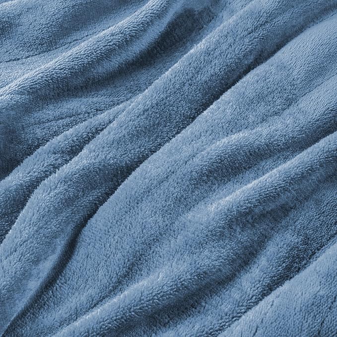 Electric Heated Blanket Full Size 72"x84",Fast Heating, Soft Microplush for Bed & Couch, 1-10Hs Auto Off & 6 Heating Levels, Machine Washable, Gifts for Grandma & Family-Light Blue Grey