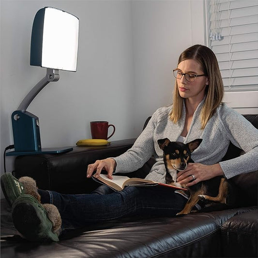 Carex Day-Light Sky Bright Sunlight Therapy Lamp, 10000 LUX Therapy Lamp at 12 Inches, LED Bright White Light with Adjustable Height and Brightness Levels for Mood