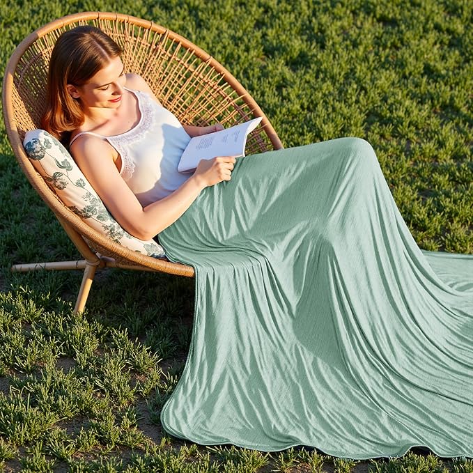 Degrees of Comfort Cooling Blanket - Double Sided Summer Cold Blanket for Hot Sleepers & Night Sweats, Breathable Cooling Blanket Keep Cool for Adults Kids 60"x90",Green
