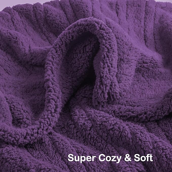 Electric Heated Blanket Full Size 72"×84" with 9 Heating Levels & 1-10Hs Auto Off,Double Sided Plush Sherpa, Energy Efficient, Machine Washable, for Couch & Bed, Dark Purple