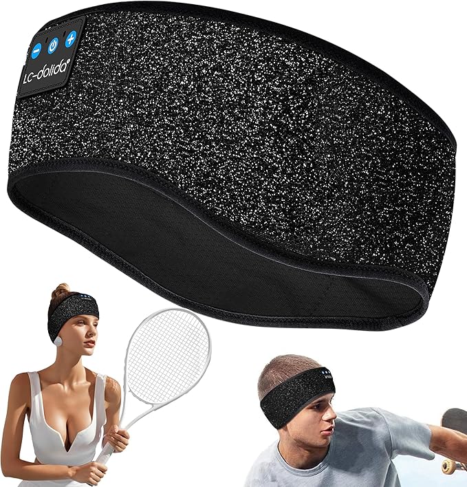 LC-dolida Sleep Headphones Bluetooth, Headband Headphones Earphones Wireless, Sleep Mask for Sleeping, Sports, Gifts, Workout, Jogging, Yoga,Insomnia, Air Travel, Meditation