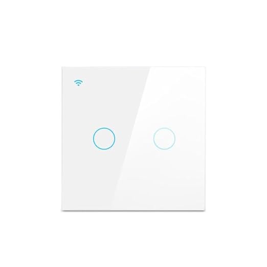 Homekit Smart Light Switch,Glass Touch Panel, Works with Homekit,Siri Voice Control,Timing, Neutral line Needed,EU,10A (2 Gang)