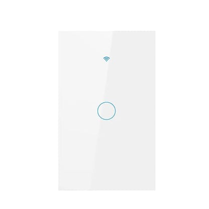 WiFi Smart Wall Light Switch,US Standard ，Voice Control ，Tempered Glass Panel, 2.4GHz Wi-Fi Touch Switches, Remote Control Smart Life/Tuya App, (1Gang-White)