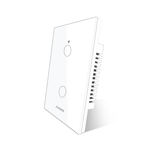 Smart Touch Wall Light Switch with Matter, Tempered-Glass Panel, Neutral Wire Required, Single-Pole, 2.4GHz Wi-Fi, App/Voice Control with Alexa/Google/Apple Home, Timers & Schedules White – 2 Gang