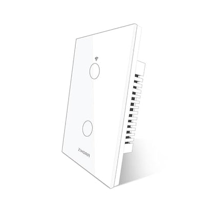 Smart Touch Wall Light Switch with Matter, Tempered-Glass Panel, Neutral Wire Required, Single-Pole, 2.4GHz Wi-Fi, App/Voice Control with Alexa/Google/Apple Home, Timers & Schedules White – 2 Gang