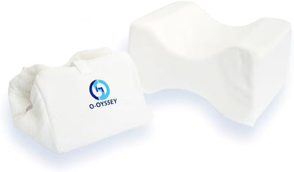 O-DYSSEY Orthopedic Knee Pillow for Side Sleepers – Memory Foam Leg Pillow for Hip, Sciatica & Back Pain Relief – Ergonomic Design with Washable Cover for Better Alignment & Comfortable Sleep