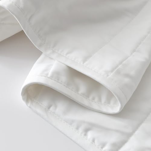 Baloo Weighted Blanket for Adults 12 lb Throw (Pebble White, 42"x72") | Cool & 100% Cotton | Machine Washable & Dryer Safe | Glass Microbead Fill