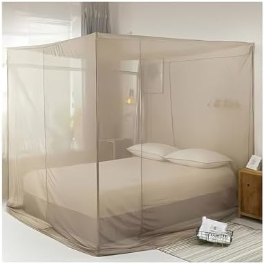 Faraday Fabric Bed Drapes Mesh EMF Protection Canopy, RF Shielding Netting, King Size, Queen Size, Twin Size (Color : Brown, Size : Medium)