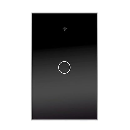 Tuya WiFi Smart Wall Light Switch Glass Screen Touch Sensor Panel Wireless Electrical Control by Voice Control Black 1-Gang