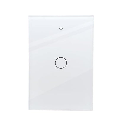 Tuya WiFi Smart Wall Light Switch Glass Screen Touch Sensor Panel Wireless Electrical Control by Voice Control White 1-Gang