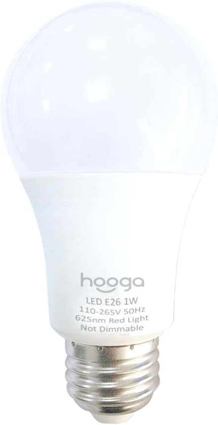 Hooga Sleep Bulb, Blue Light Blocking Red Night Light. 625nm Red Bulb for Healthy Sleep. Baby Nursery. 1W LED, 7W Replacement 2-Pack