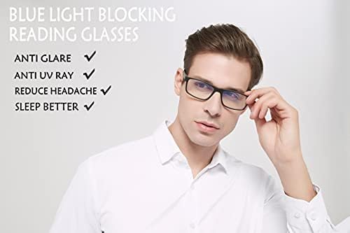 DONGDI Blue Light Blocking Reading Glasses 4 Pack Computer Readers for Women Men,Anti Glare UV Ray Filter Eyeglasses… (4pack-grey tortoise, 3.00)