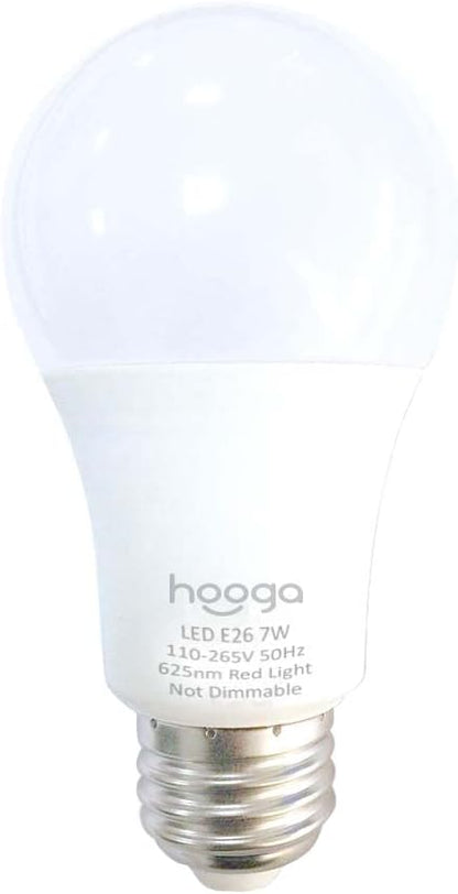 Hooga Sleep Light Bulb - Blue Light Blocking Red Night Light, 625nm for Healthy Sleep - Baby Nursery, 7W LED, 45W Replacement Single