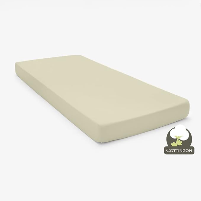 Cot Sheet and Pillow Case 4 Piece Set - 1 cot Fitted Sheet 33" x 75", 1 cot Flat Sheet 64"x 94", 2 Pillow Cases 20"x 30" Perfect for Folding Guest Bed Frame,Rollaway Beds (Ivory Solid)