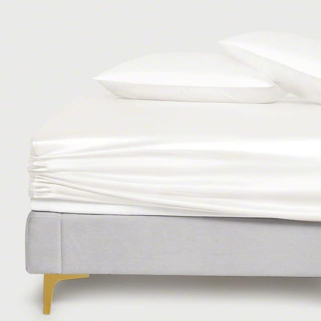 LINENWALAS Fitted Sheet Only Viscose Derived from Bamboo, Bottom Sheet for King Size Bed – 16” Deep Pocket, All Around Snug Fit – Cooling, Breathable, Soft, Hypoallergenic (Ivory, King)
