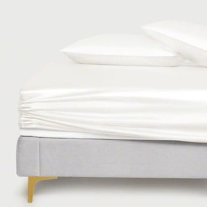 LINENWALAS Fitted Sheet Only Viscose Derived from Bamboo, Bottom Sheet for King Size Bed – 16” Deep Pocket, All Around Snug Fit – Cooling, Breathable, Soft, Hypoallergenic (Ivory, King)